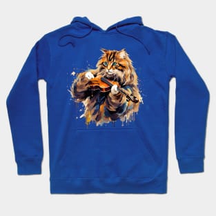 Maine Coon Cat Playing Violin Hoodie